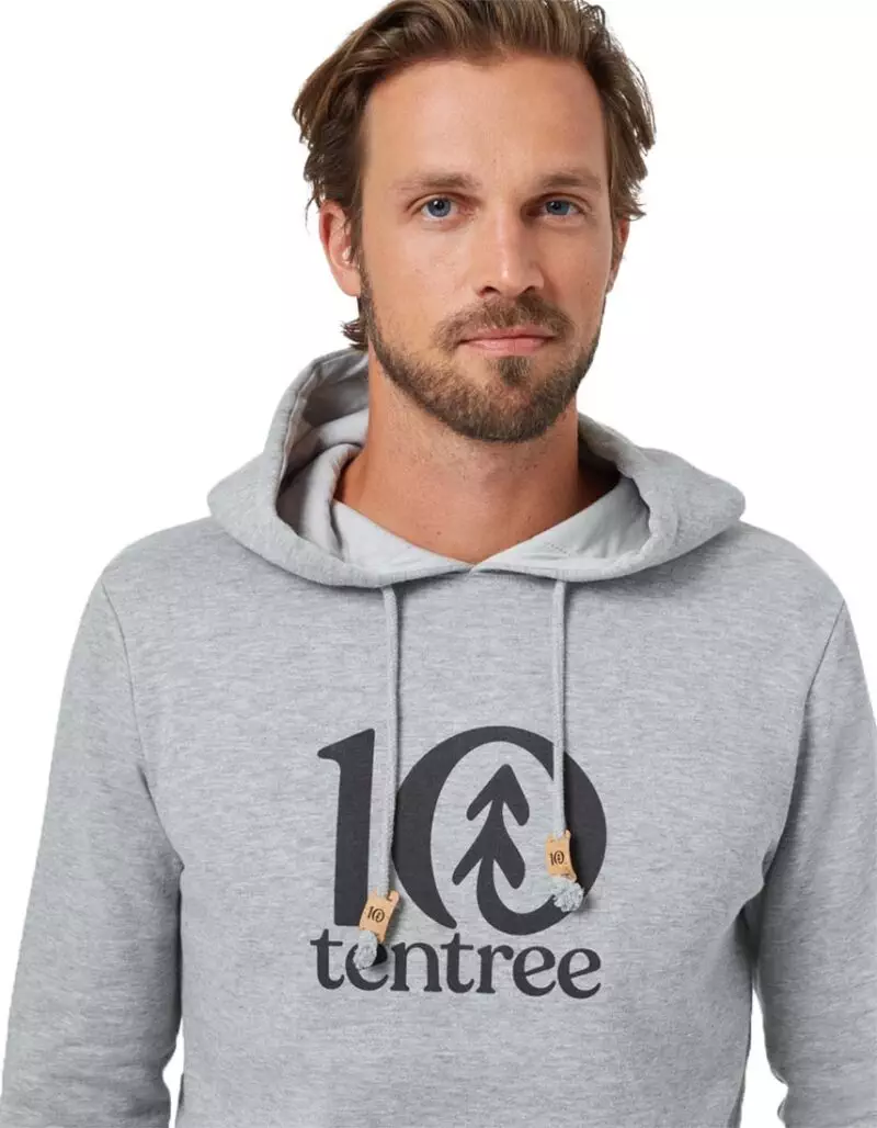 TenTree Logo Classic férfi kapucnis pulcsi biopamut közeli