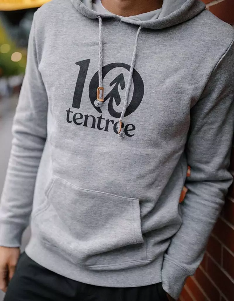 TenTree Logo Classic férfi kapucnis pulcsi biopamut előröl style