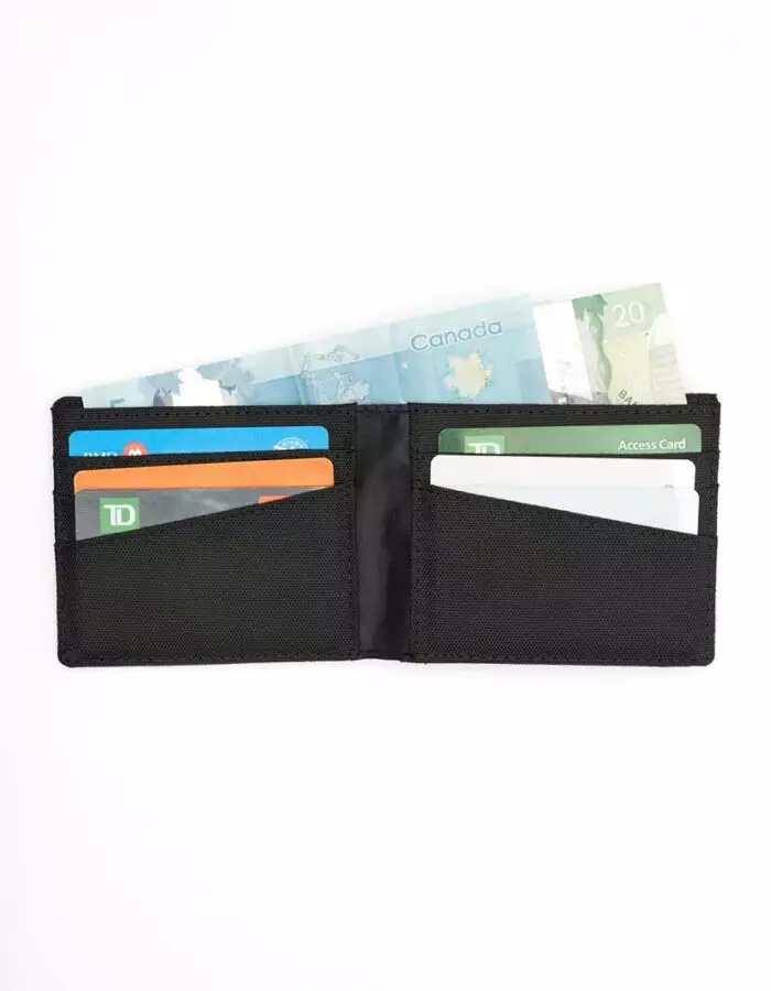 Tentree újrahasznosított pénztárca fekete nyitva pénz