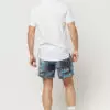 All over print férfi póló fehér színben, modellen - teljes alakos - hátulról