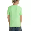 Essentials Cali rövid ujjú férfi strandpóló - neon zöld színben, modellen, közeli, hátulról