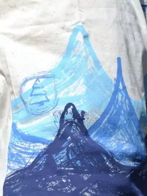 Lagoon férfi póló egyedi hullámokra emlékeztető mintával