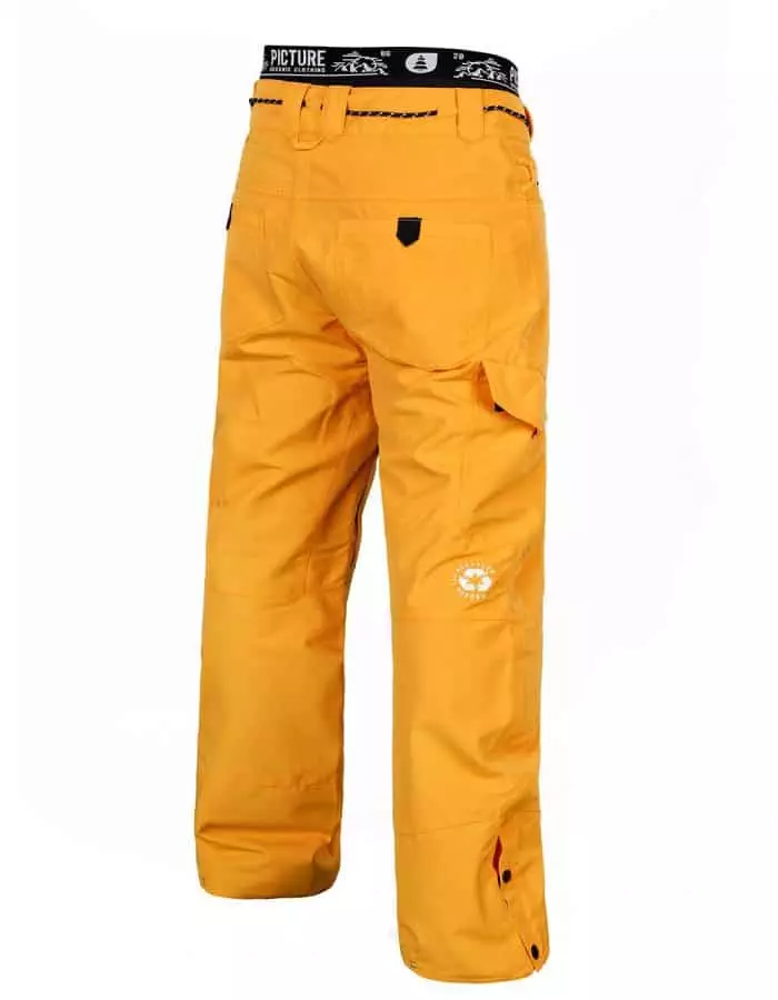 Under férfi snowboard nadrág sárga hátulról
